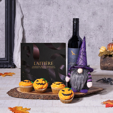 A Halloween To Remember Gift Set, wine gift, wine, gourmet gift, gourmet, halloween gift, halloween, cupcake gift, cupcake