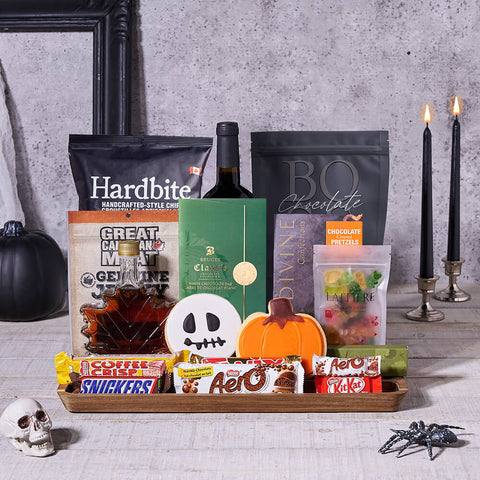 Ghoulish Halloween Dinner Party Set, candy gift, candy, halloween gift, halloween, wine gift, wine, gourmet gift, gourmet