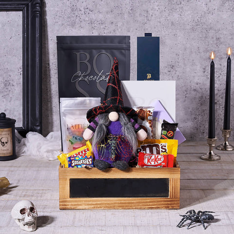 Halloween Basket of Sweets, halloween gift, halloween, gourmet gift, gourmet, candy gift, candy, plush toy gift, plush toy