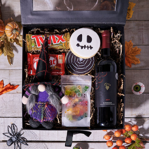 Happy Halloween Wine Gift Set, wine gift, wine, gourmet gift, gourmet, candy gift, candy