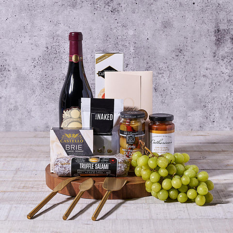 The Wine & Cheese Platter, wine gift, wine, gourmet gift, gourmet, charcuterie gift, charcuterie