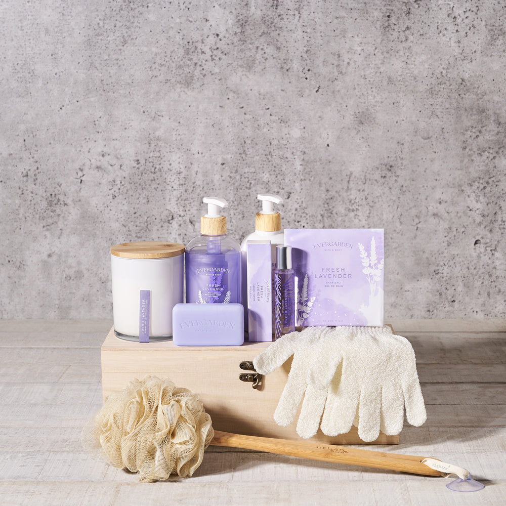 bath and body gift set, spa gift set, Mother's Day, bath salts, bath products, bath & body, bath, spa gift, Spa, lavender, spa gift set delivery, delivery spa gift set, bath and body lavender canada, canada bath and body lavender, toronto
