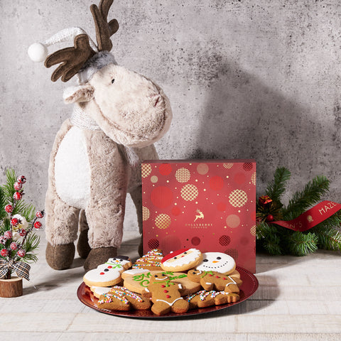 Christmas Cookie & Classic Reindeer Set, Christmas Gift Baskets, Xmas Gift Baskets, Holiday Gift Baskets, Gourmet Cookies, Canada Delivery