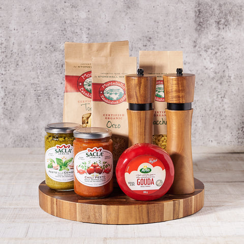 Pesto, Pasta & Cheese Gift Set, No Alcohol, Pasta Set, Gourmet Gift Baskets, Canada Delivery