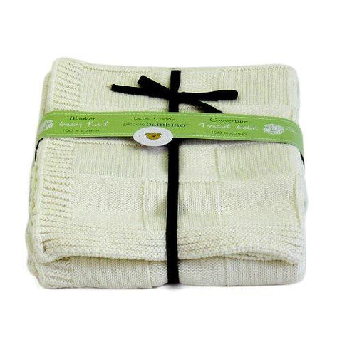 Embroidered Luxury Knitted Blanket - White