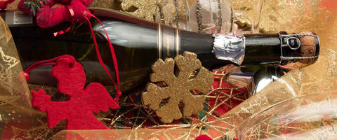 Christmas Gift Baskets with Champagne