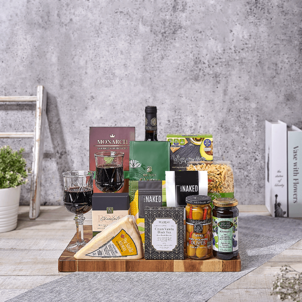 All A Board Kosher Wine Gift Basket, wine gift, wine, pasta gift, pasta, kosher gift, kosher, Canada delivery