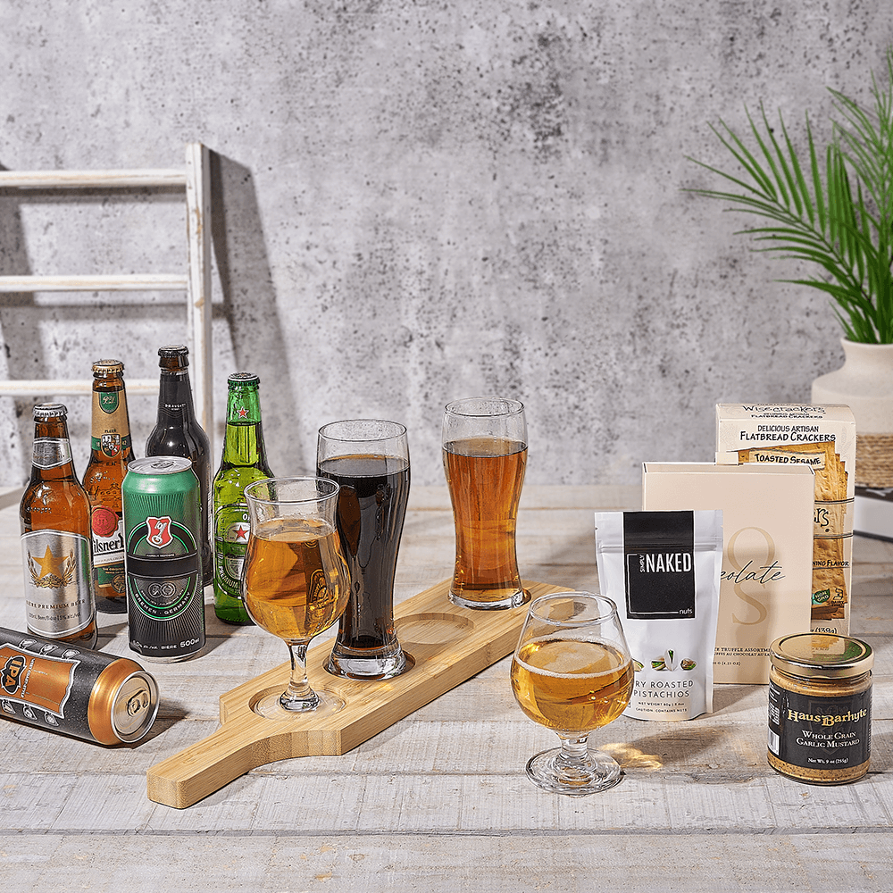The Beer Lover’s Flight Board Gift Set, beer gift, beer, beer flight gift, beer flight