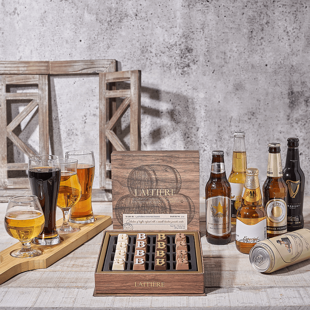 Beer Flight & Chocolate Truffle Gift Set, beer gift, beer, beer flight gift, beer flight, chocolate gift, chocolate