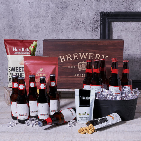 Canadian & Buds Beer Gift Basket, beer gift, beer, gourmet gift, gourmet