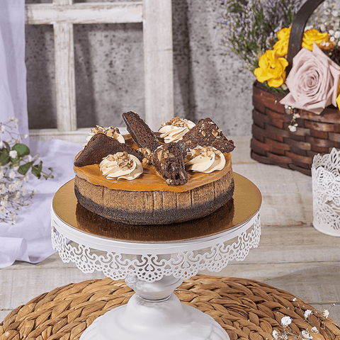 Caramel Pecan Fudge Cheesecake, cake gift, cake, cheesecake gift, cheesecake, dessert gift, dessert