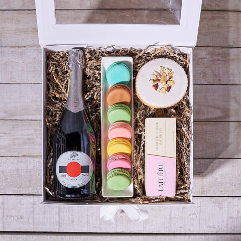 Champagne & Dessert Box, champagne gift, champagne, sparkling wine gift, sparkling wine, gourmet gift, gourmet, cookie gift, cookie