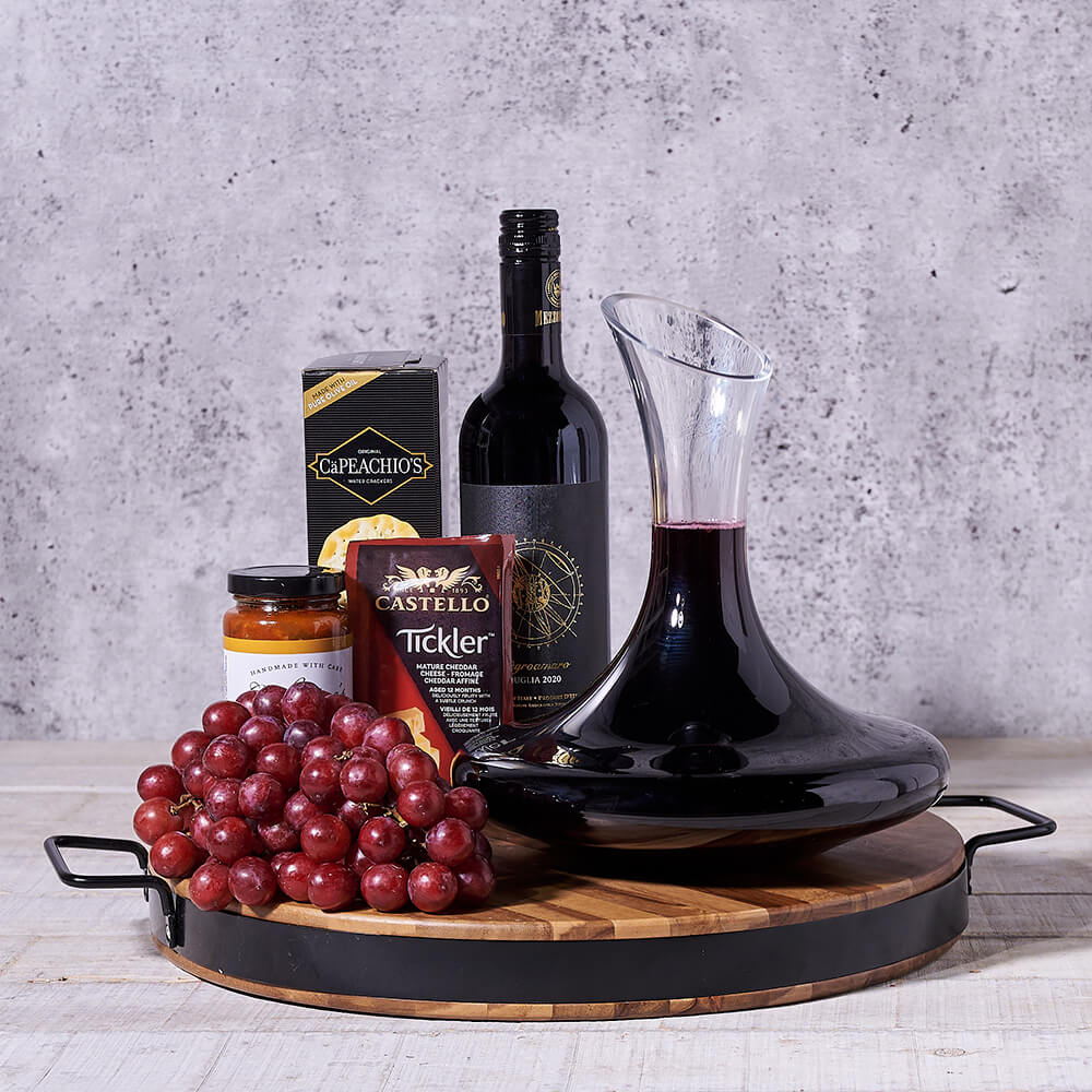 Better Together Wine Decanter Gift Board, wine gift, wine, gourmet gift, gourmet, cheese gift, cheese