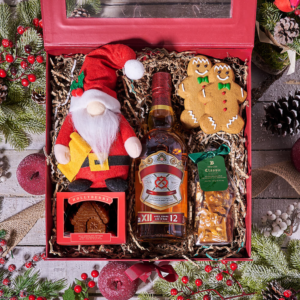 Santa’s Christmas Spirits & Treats Gift Set, christmas gift, christmas, holiday gift, holiday, gourmet gift, gourmet, liquor gift, liquor