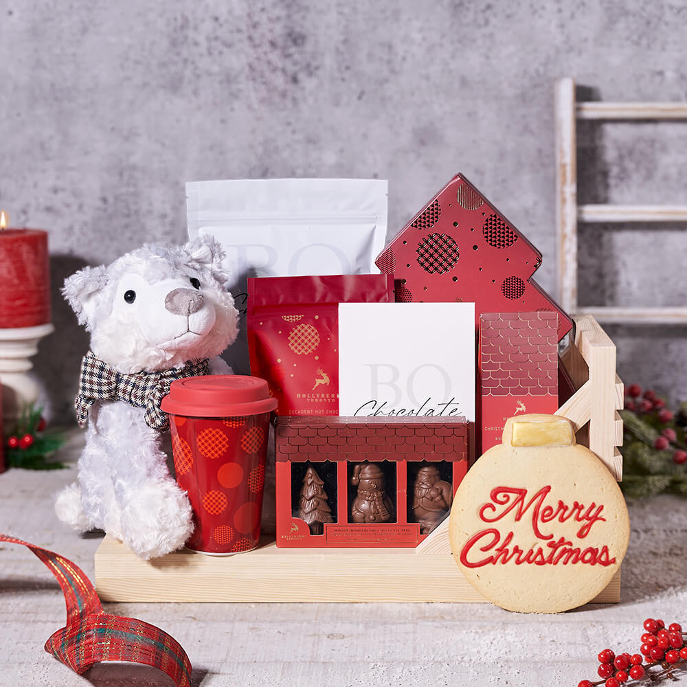 Christmas Husky Dog Sled Gift, christmas gift, christmas, holiday gift, holiday, gourmet gift, gourmet, chocolate gift, chocolate