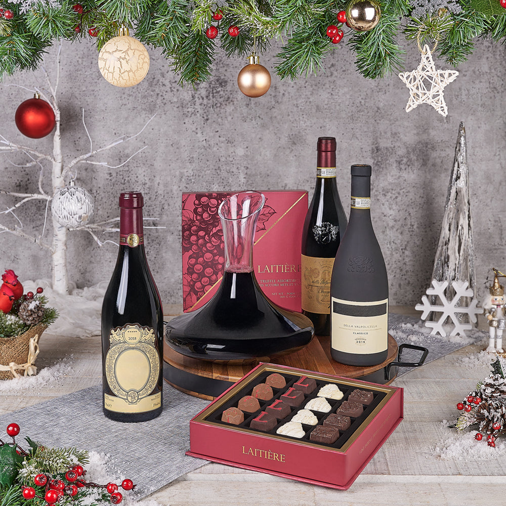 Christmas Wine Pairing Decanter &amp; Chocolate Gift wine, wine gift, christmas gift, christmas, chocolate gift, chocolate, Canada delivery