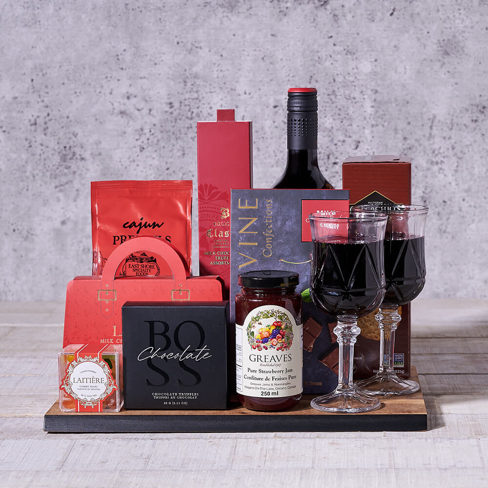 Country Wine & Chocolate Gift Board, wine gift, wine, gourmet gift, gourmet, chocolate gift, chocolate