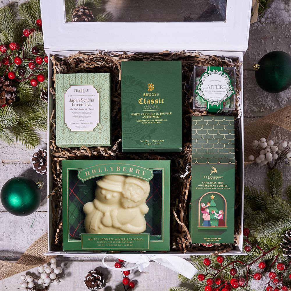 Holiday Tea &amp; Chocolate Confections Gift Box, Christmas gift, Christmas, holiday gift, holiday, gourmet gift, gourmet