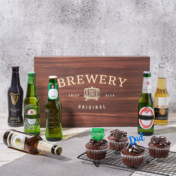 Dad’s Beer and Cupcakes Gift Set, father’s day gift baskets, gourmet gifts, gifts, beer