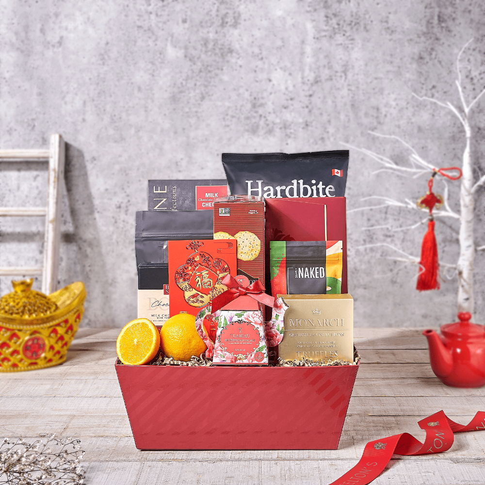 Everlasting Fortune & Festive Wishes Gift Basket, chinese new year gift, chinese new year, lunar new year gift, lunar new year, Canada delivery
