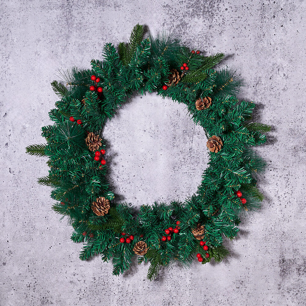 Classic Holiday Evergreen Faux Wreath, christmas gift, christmas, holiday gift, holiday, decoration gift, decoration