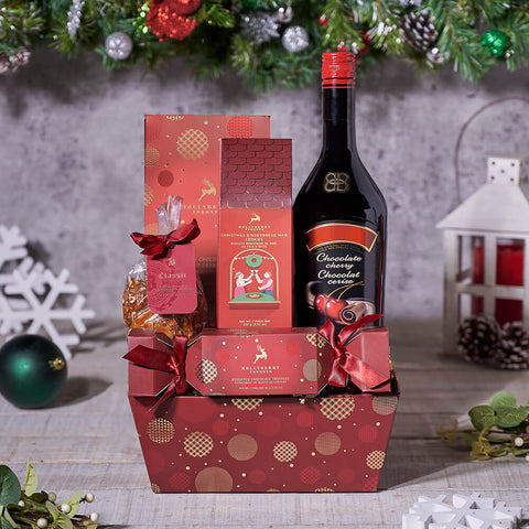 Gingerbread for Two Liquor Gift Set, gourmet gift, gourmet, christmas gift, christmas, holiday gift, holiday, liquor gift, liquor, chocolate gift, chocolate