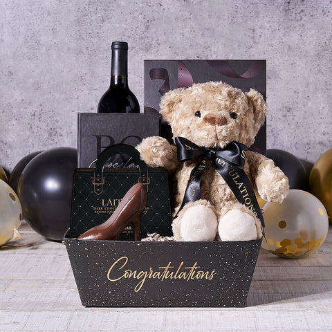Graduate Wine & Teddy Gift, graduation gift, graduation, wine gift, wine, chocolate gift, chocolate, gourmet gift, gourmet