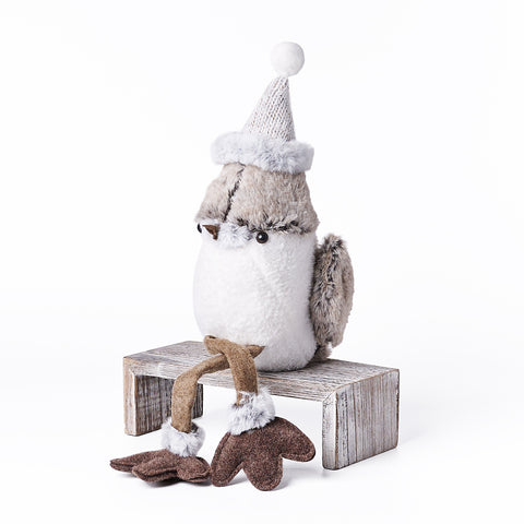 Grey Holiday Sparrow, plush gift, plush, toy gift, toy