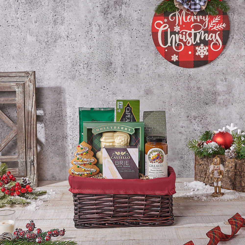 Holiday Cheese Pairing Basket, christmas gift, christmas, cheese gift, cheese, chocolate gift, chocolate, Canada delivery