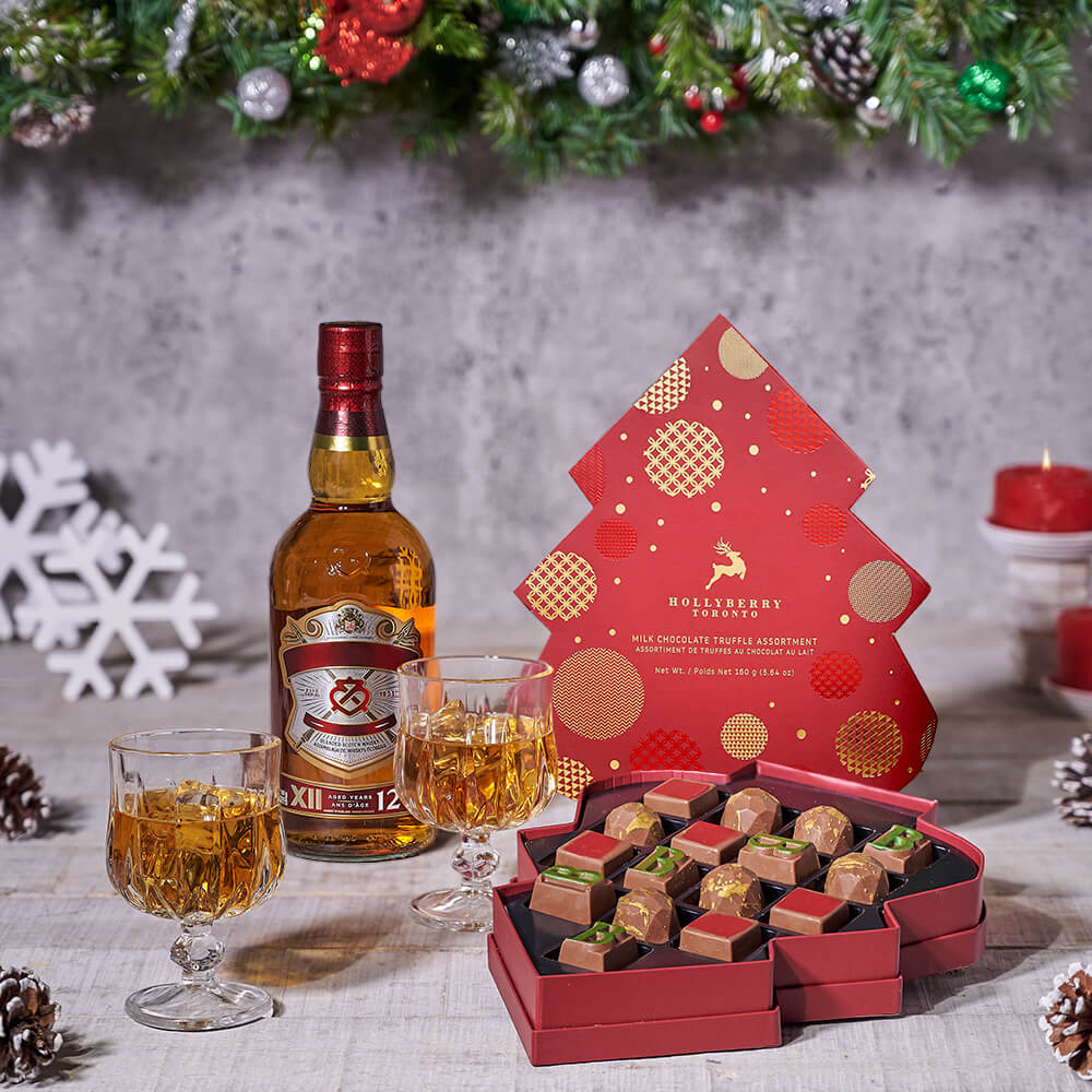 Holiday Rocks & Chocolate Gift Set, chocolate gift, chocolate, gourmet gift, gourmet, christmas gift, christmas, holiday gift, holiday, gourmet gift, gourmet, liquor gift, liquor