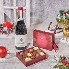 Holiday Wine & Chocolate Gift Basket