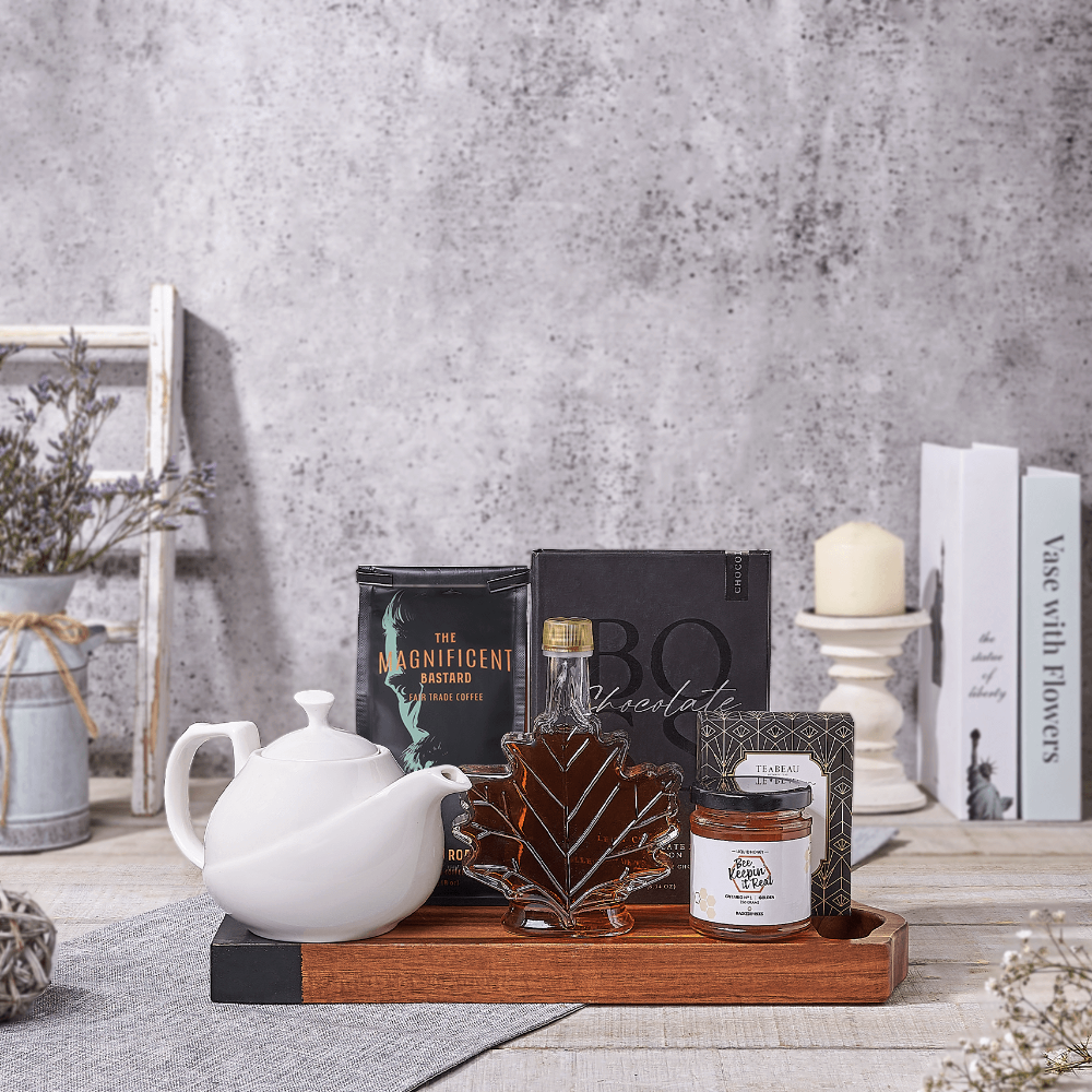 A Cozy Kosher Afternoon Tea Gift Board, kosher gift, kosher, coffee gift, coffee, chocolate gift, chocolate, tea gift, tea, Canada delivery