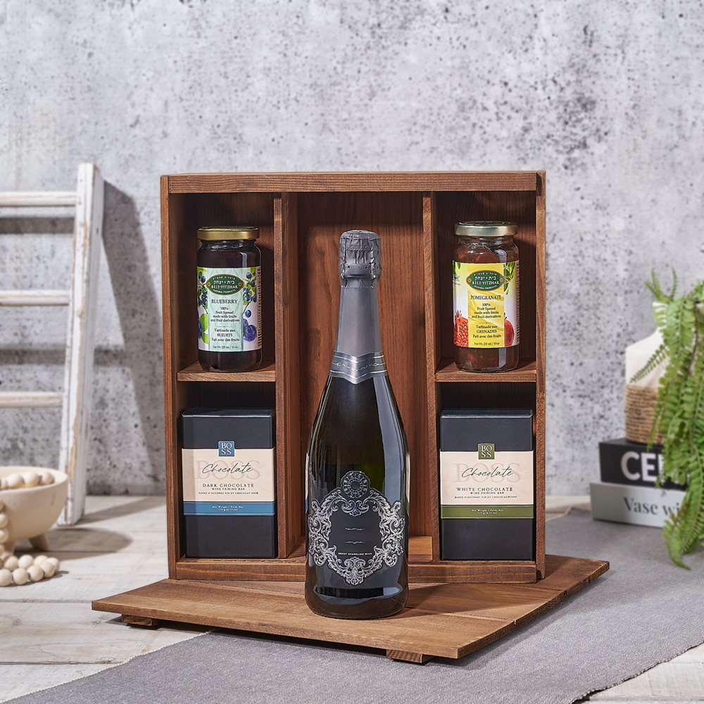 Kosher Sparkling Indulgence Gourmet Gift, kosher gift, kosher, champagne gift, champagne, sparkling wine gift, sparkling wine, Canada delivery