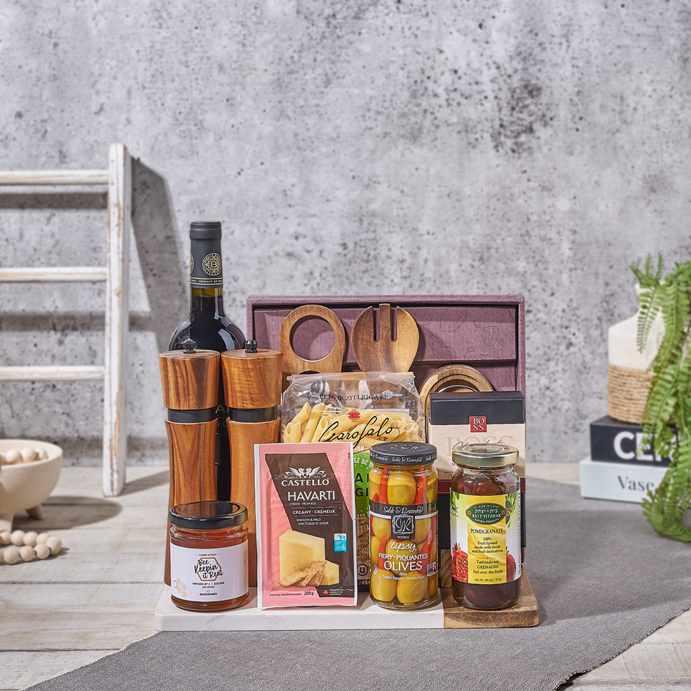 Kosher Food &amp; Wine Gift Set, wine gift, wine, pasta gift, pasta, kosher gift, kosher, Canada delivery