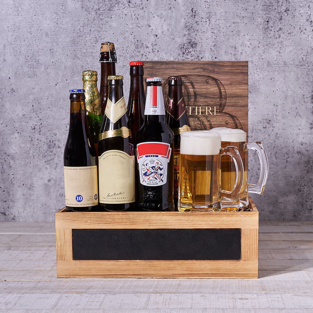Large Beer & Glass Gift Box, beer gift, beer, gourmet gift, gourmet, chocolate gift, chocolate