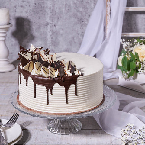 Large Black + White Layer Cake, cake gift, cake, gourmet gift, gourmet, baked goods gift, baked goods