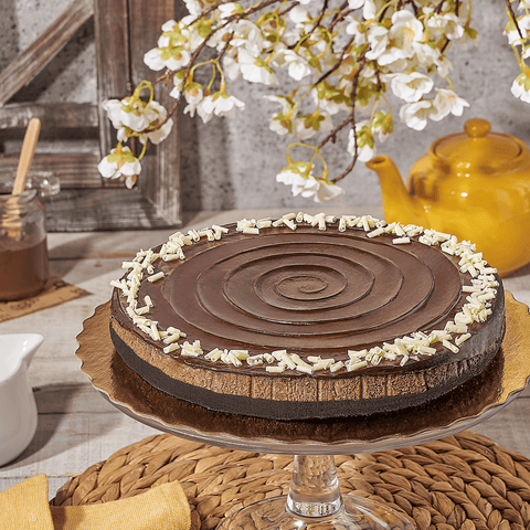 Large Chocolate Cheesecake With Hazelnut Spread, cheesecake gift, cheesecake, cake gift, cake, dessert gift, dessert