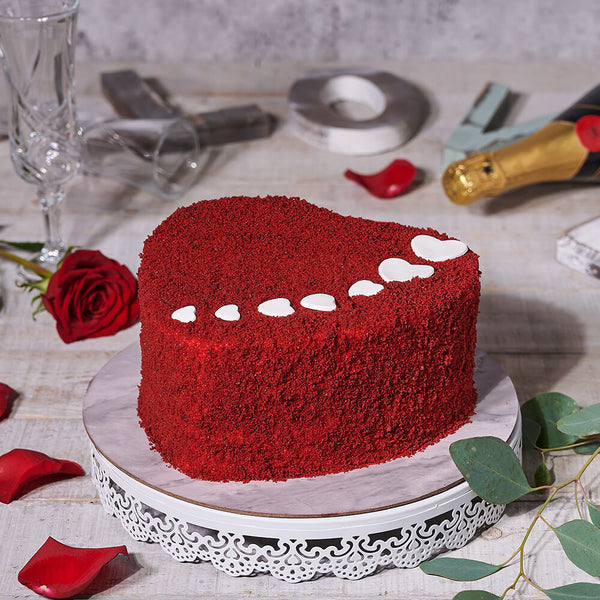 Large Romantic Heart Cake, cake gift, cake, gourmet gift, gourmet, baked goods gift, baked goods, valentines day gift, valentines day