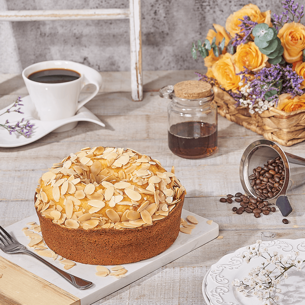 Lemon Almond Coffee Cake, cake gift, cake, dessert gift, dessert, baked goods gift, baked goods