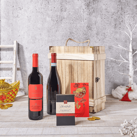 Lucky Wine Duo Gift Box, wine gift, wine, chinese new year gift, chinese new year, lunar new year gift, lunar new year, Canada delivery