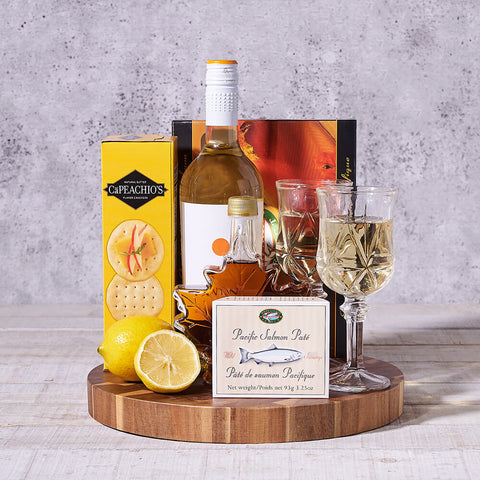 Maple, Salmon & Wine Gift Set, wine gift, wine, gourmet gift, gourmet, seafood gift, seafood