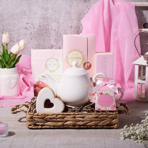 Mother’s Day Cooke & Tea Tray, tea gift, tea, gourmet gift, gourmet, chocolate gift, chocolate, cookie gift, cookie