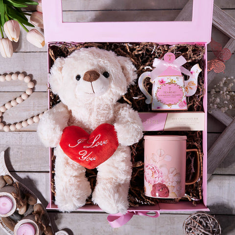 Mother’s Day Teddy & Tea Box, chocolate gift, chocolate, tea gift, tea, gourmet gift, gourmet, mothers day gift, mothers day