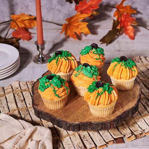 Gourmet Pumpkin Spice Cupcakes, gourmet gift, gourmet, cupcake gift, cupcake, cake gift, cake, thanksgiving gift, thanksgiving