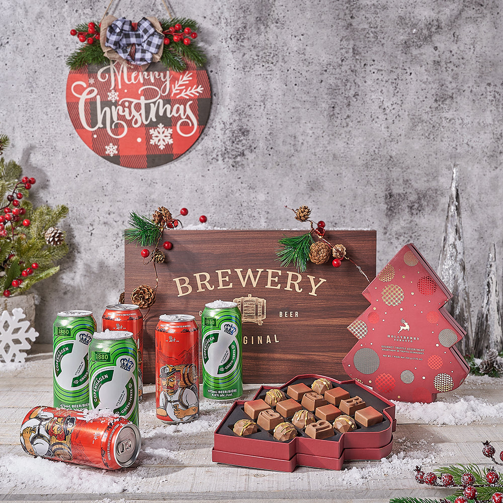 Santa’s Beery Christmas &amp; Chocolate Tree Delights, beer gift, beer, chocolate gift, chocolate, christmas gift, christmas, craft beer gift, craft beer, Canada delivery