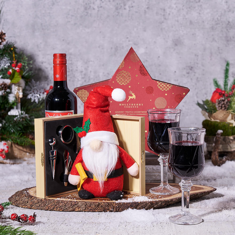Santa’s Holiday Magic Wine Gift Set, christmas gift, christmas, holiday gift, holiday, wine gift, wine, gourmet gift, gourmet, chocolate gift, chocolate