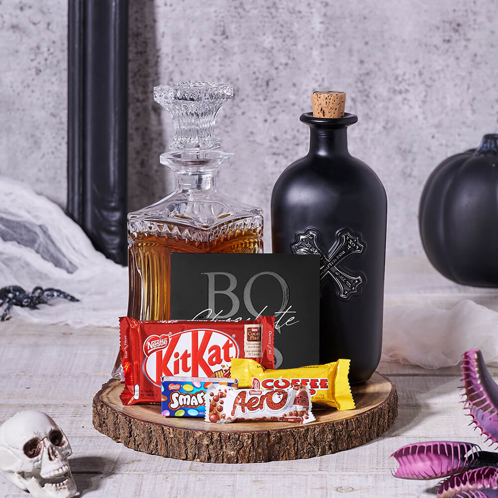 Spooky Halloween Spirits &amp; Candy Gift, liquor gift, liquor, gourmet gift, gourmet, candy gift, candy, halloween gift, halloween