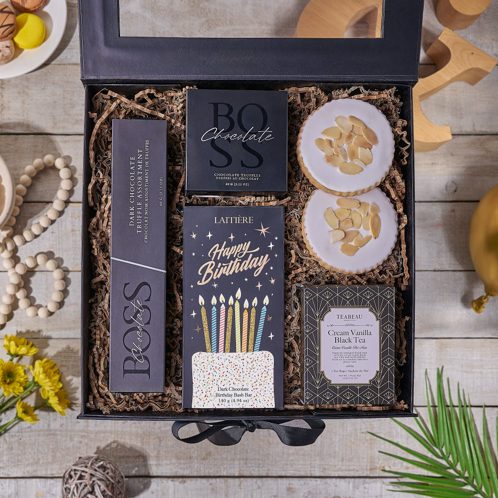Tea &amp; Treat Birthday Box, tea gift, tea, birthday gift, birthday, cookie gift, cookie, Canada delivery