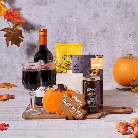 Thanksgiving Wine Tray Gift Set, wine gift, wine, gourmet gift, gourmet, thanksgiving gift, thanksgiving, cookie gift, cookie