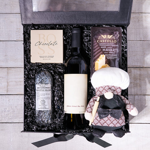 The Happy Snacking Chef Gift Box, wine gift, wine, gourmet gift, gourmet, chocolate gift, chocolate